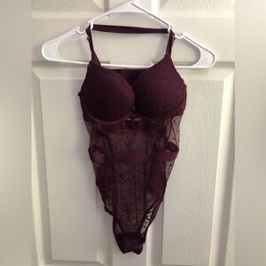 (M) Plum Purple Lingerie Lace Teddy